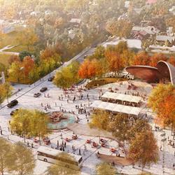 Bird’s-eye view of Ken Whillans Square